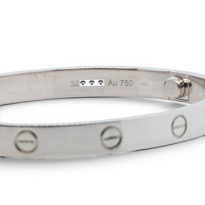 Cartier Love Classic 18k White Gold Bracelet Size 16 RECEIPT BOX & CERT 2021