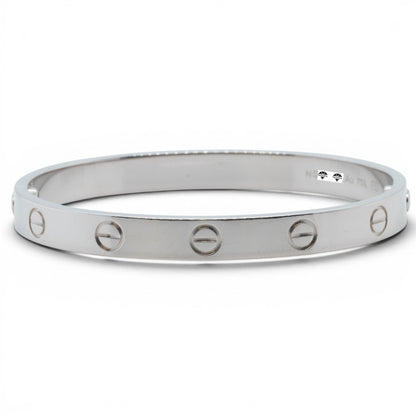Cartier Love Classic 18k White Gold Bracelet Size 16 RECEIPT BOX & CERT 2021