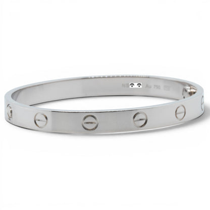 Cartier Love Classic 18k White Gold Bracelet Size 16 RECEIPT BOX & CERT 2021