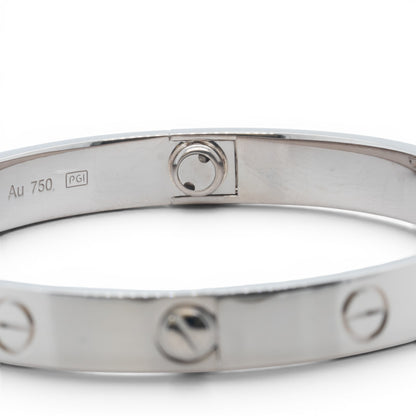 Cartier Love Classic 18k White Gold Bracelet Size 16 RECEIPT BOX & CERT 2021