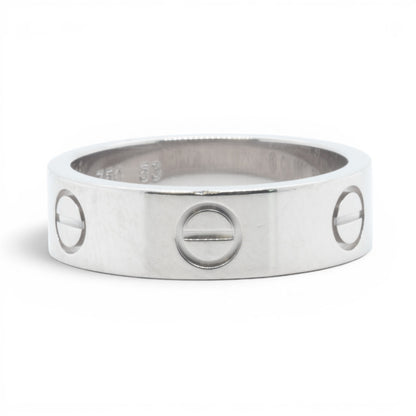 Cartier LOVE 18k White Gold 5.5MM Wedding Band Ring Size 53 US 6.25 w/ BOX