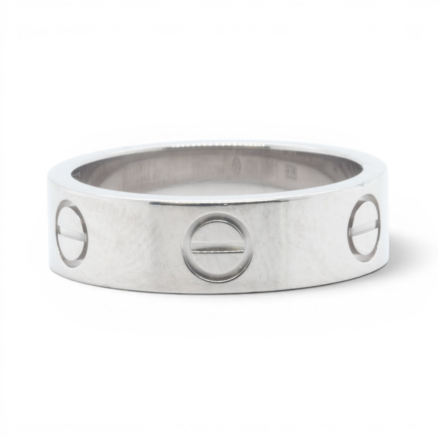 Cartier LOVE 18k White Gold 5.5MM Wedding Band Ring Size 53 US 6.25 w/ BOX