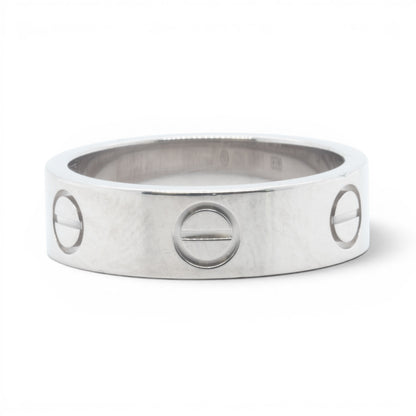 Cartier LOVE 18k White Gold 5.5MM Wedding Band Ring Size 53 US 6.25 w/ BOX