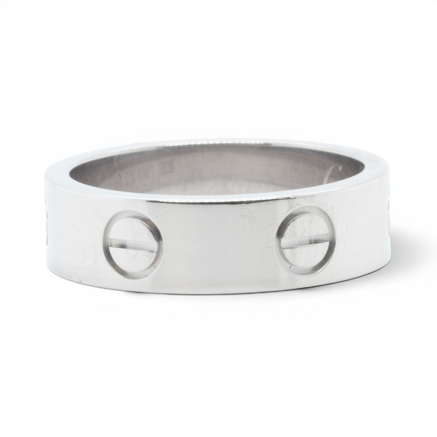 Cartier LOVE 18k White Gold 5.5MM Wedding Band Ring Size 53 US 6.25 w/ BOX
