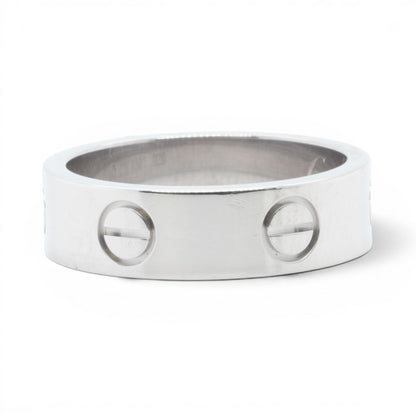 Cartier LOVE 18k White Gold 5.5MM Wedding Band Ring Size 53 US 6.25 w/ BOX