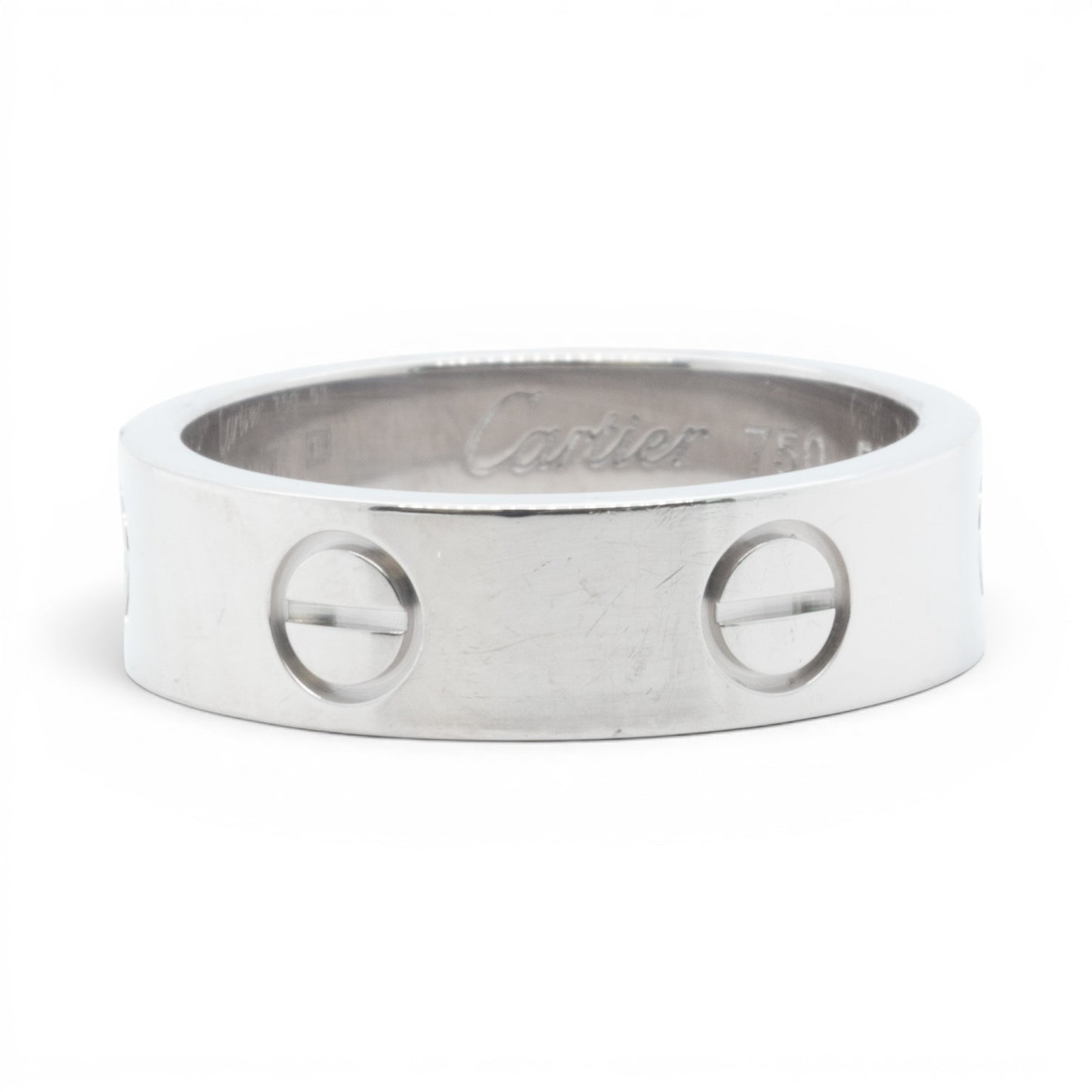 Cartier LOVE 18k White Gold 5.5MM Wedding Band Ring Size 53 US 6.25 w/ BOX