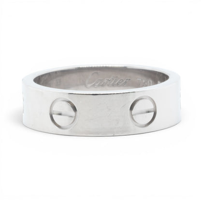 Cartier LOVE 18k White Gold 5.5MM Wedding Band Ring Size 53 US 6.25 w/ BOX