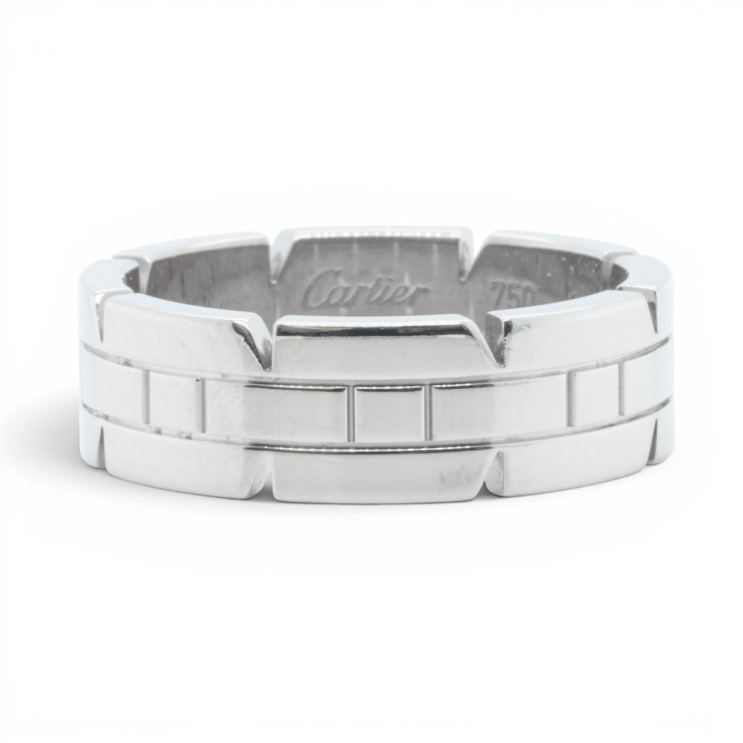 Cartier Tank Francaise Band 750 18k White Gold 7.00MM Ring Size 60 US 9 w/ BOX