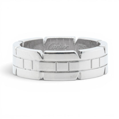 Cartier Tank Francaise Band 750 18k White Gold 7.00MM Ring Size 60 US 9 w/ BOX