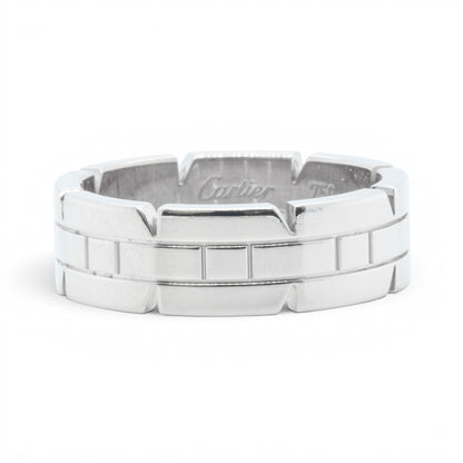 Cartier Tank Francaise Band 750 18k White Gold 7.00MM Ring Size 60 US 9 w/ BOX