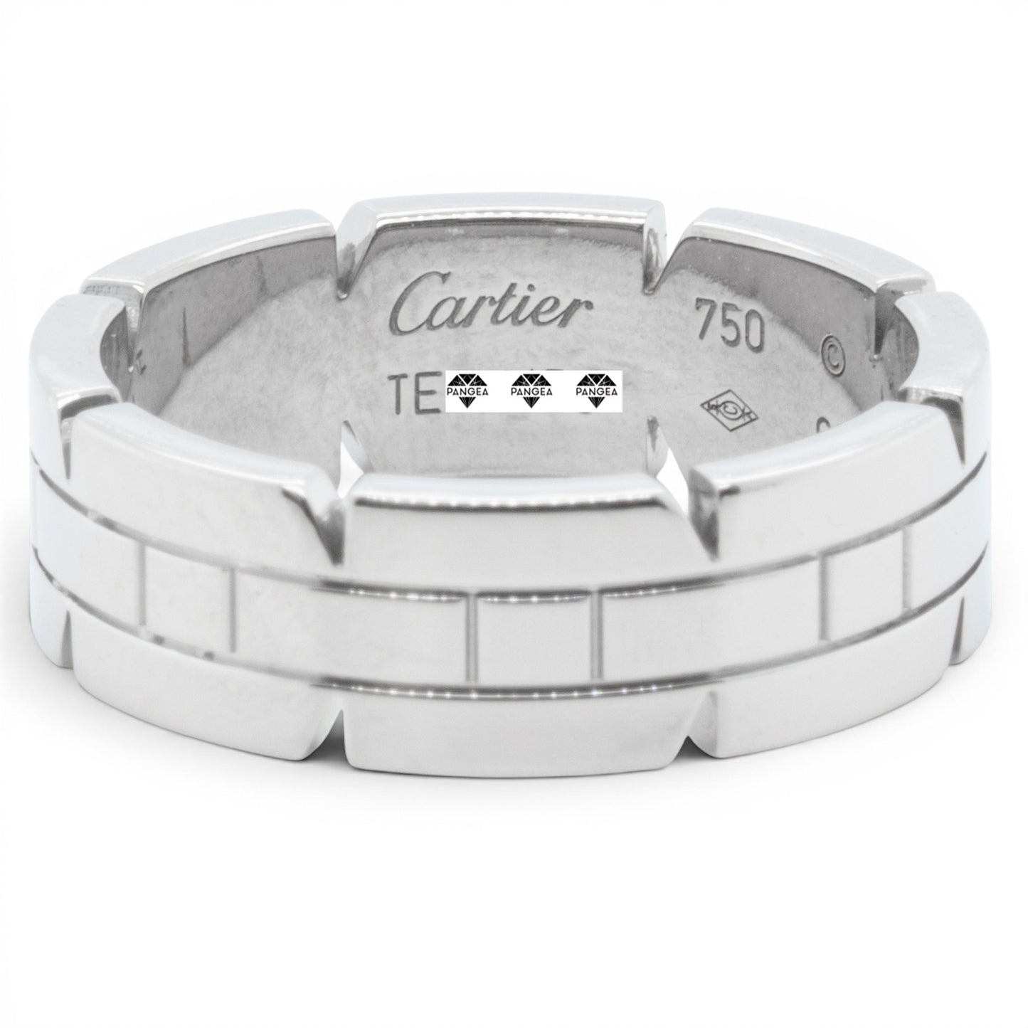 Cartier Tank Francaise Band 750 18k White Gold 7.00MM Ring Size 60 US 9 w/ BOX