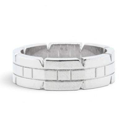 Cartier Tank Francaise Band 750 18k White Gold 7.00MM Ring Size 60 US 9 w/ BOX