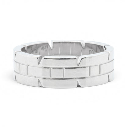 Cartier Tank Francaise Band 750 18k White Gold 7.00MM Ring Size 60 US 9 w/ BOX