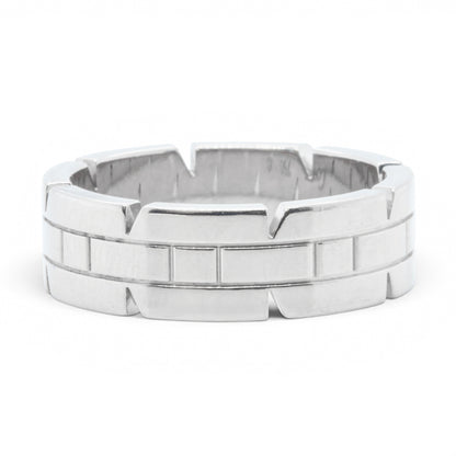 Cartier Tank Francaise Band 750 18k White Gold 7.00MM Ring Size 60 US 9 w/ BOX