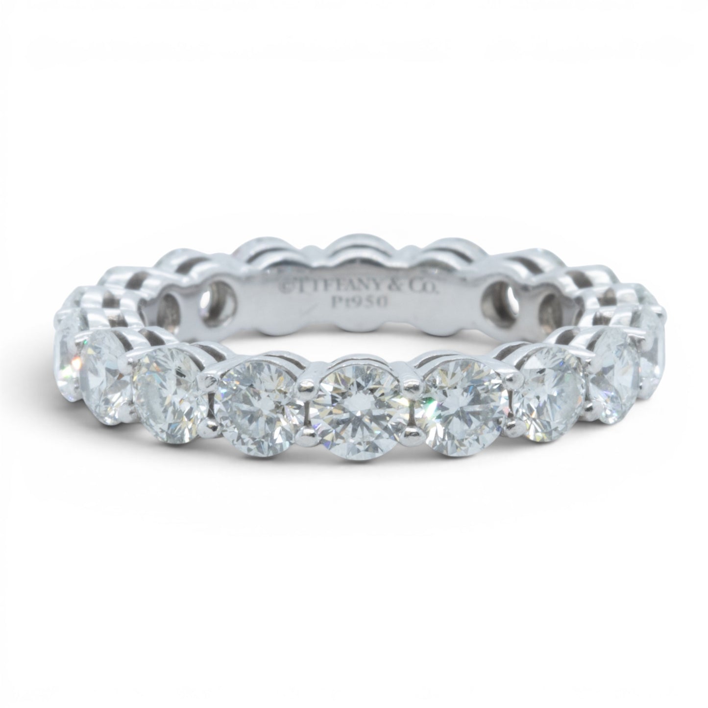 Tiffany & Co. Forever 950 Platinum Diamond Eternity Ring 3.06ctw G VS sz 6 + BOX