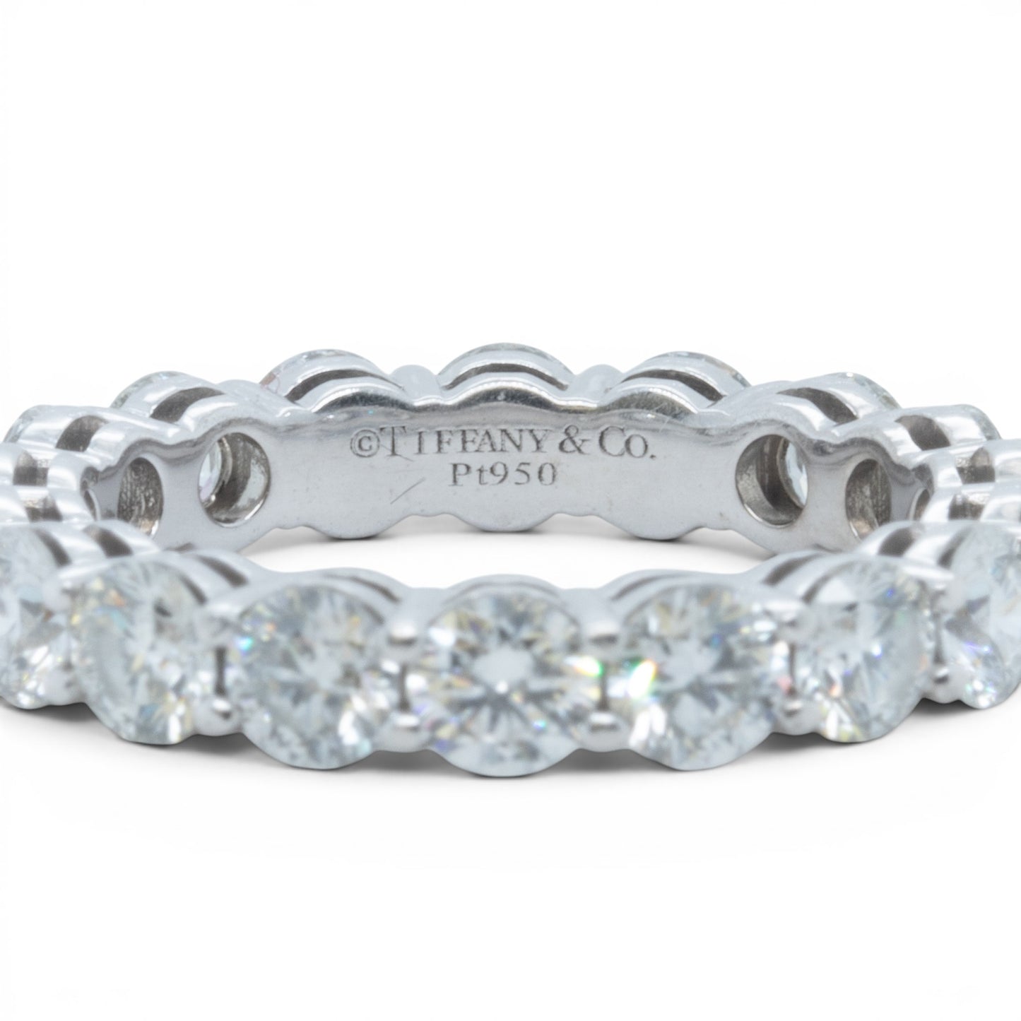 Tiffany & Co. Forever 950 Platinum Diamond Eternity Ring 3.06ctw G VS sz 6 + BOX