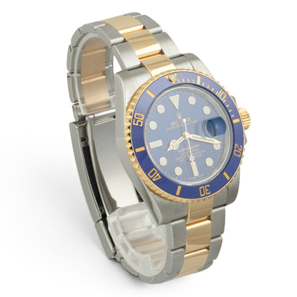 Rolex Submariner 18k Gold & Stainless Steel Blue 40mm 116613 LB BOX + TAG