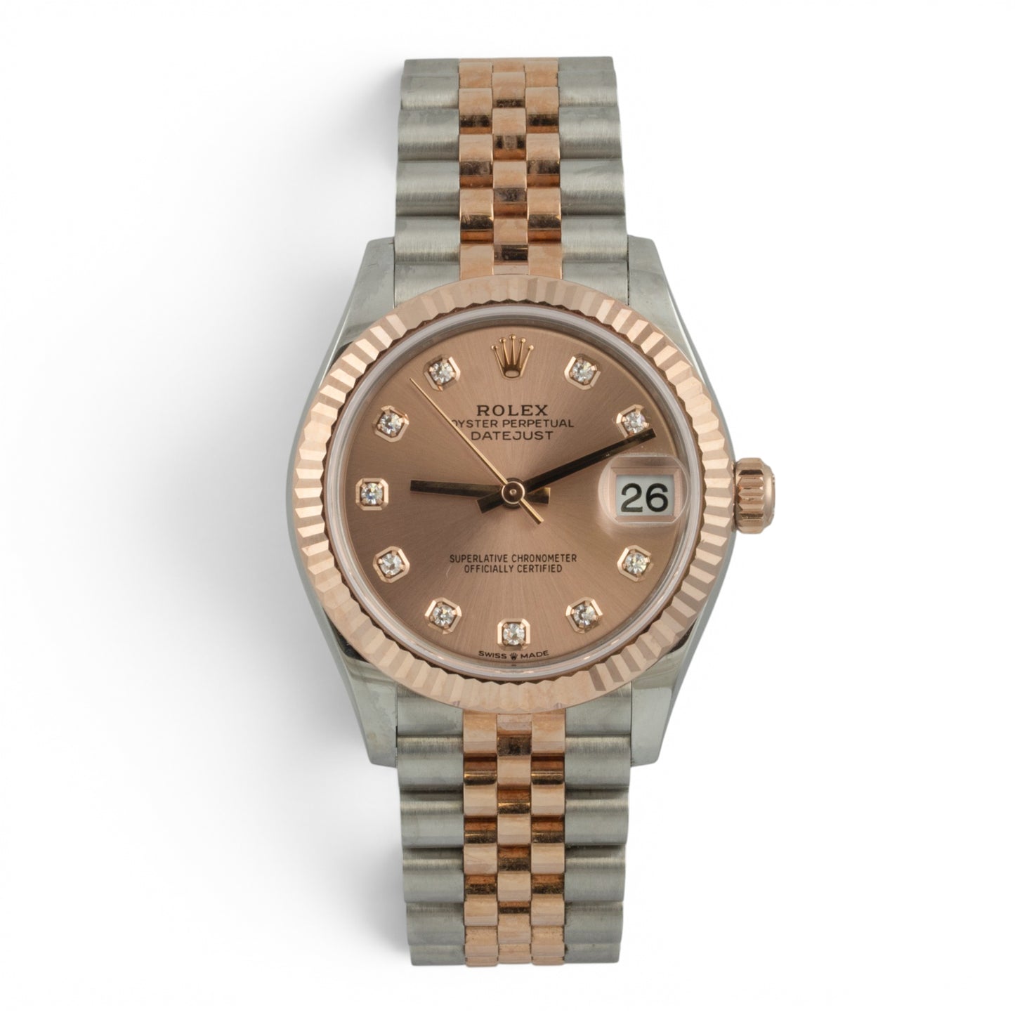 NEW Ladies Rolex DateJust MidSize 31mm ROSE DIAMOND Jubilee 278271 BOX + PAPERS