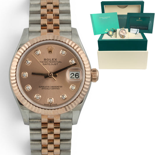 NEW Ladies Rolex DateJust MidSize 31mm ROSE DIAMOND Jubilee 278271 BOX + PAPERS