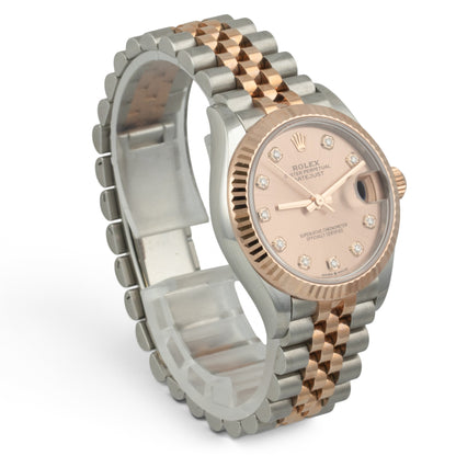 NEW Ladies Rolex DateJust MidSize 31mm ROSE DIAMOND Jubilee 278271 BOX + PAPERS
