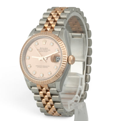 NEW Ladies Rolex DateJust MidSize 31mm ROSE DIAMOND Jubilee 278271 BOX + PAPERS