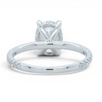 18k White Gold GIA 1.22ct F VS2 Oval Diamond Engagement Ring W/ Accents 0.30ctw