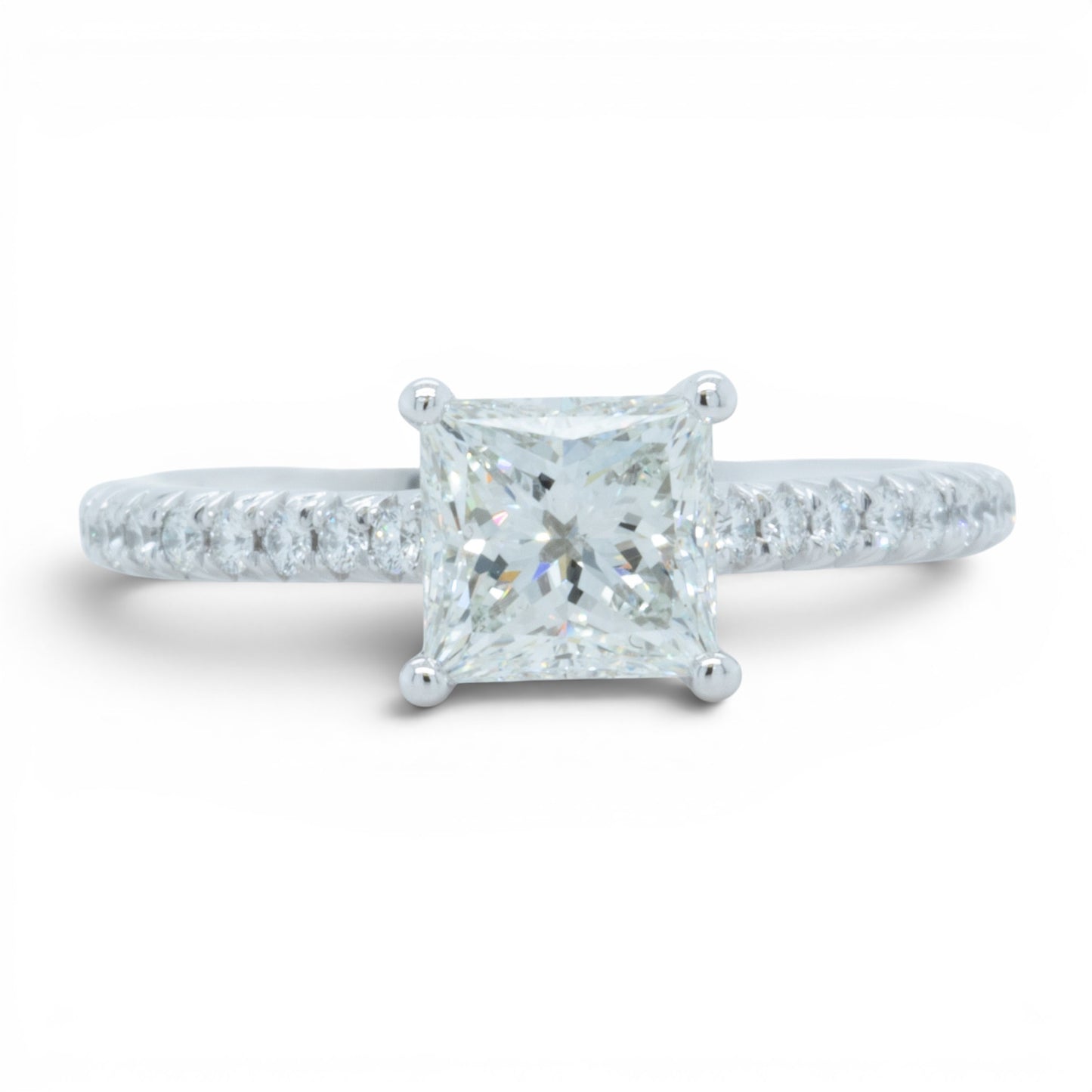 Tiffany & Co Novo Platinum Princess Diamond Engagement Ring 1.16ctw BAG BOX CERT