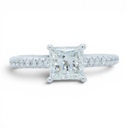 Tiffany & Co Novo Platinum Princess Diamond Engagement Ring 1.16ctw BAG BOX CERT