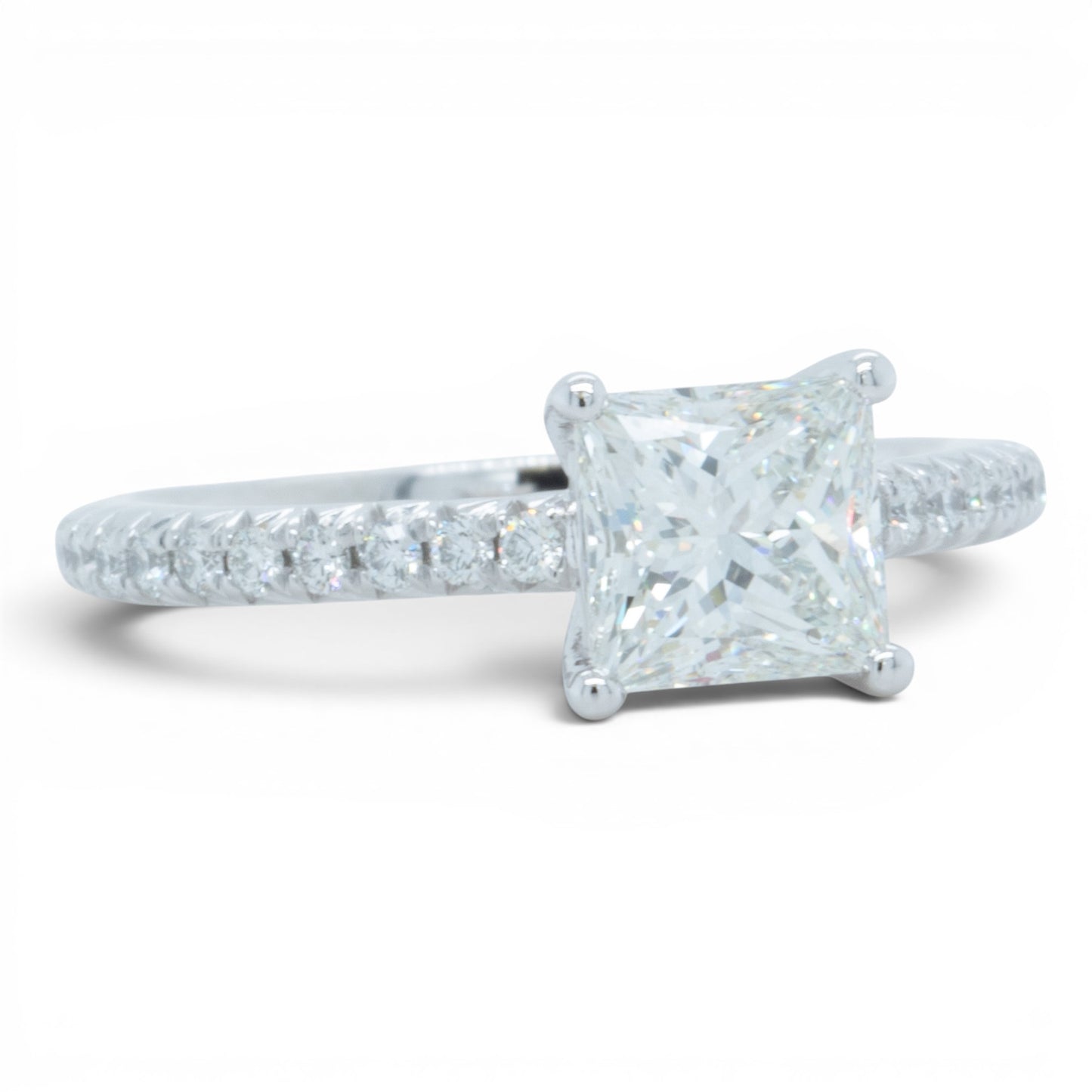 Tiffany & Co Novo Platinum Princess Diamond Engagement Ring 1.16ctw BAG BOX CERT