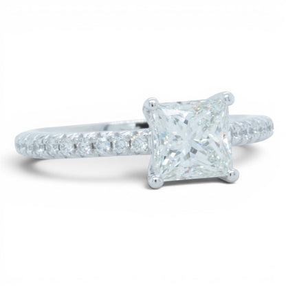 Tiffany & Co Novo Platinum Princess Diamond Engagement Ring 1.16ctw BAG BOX CERT