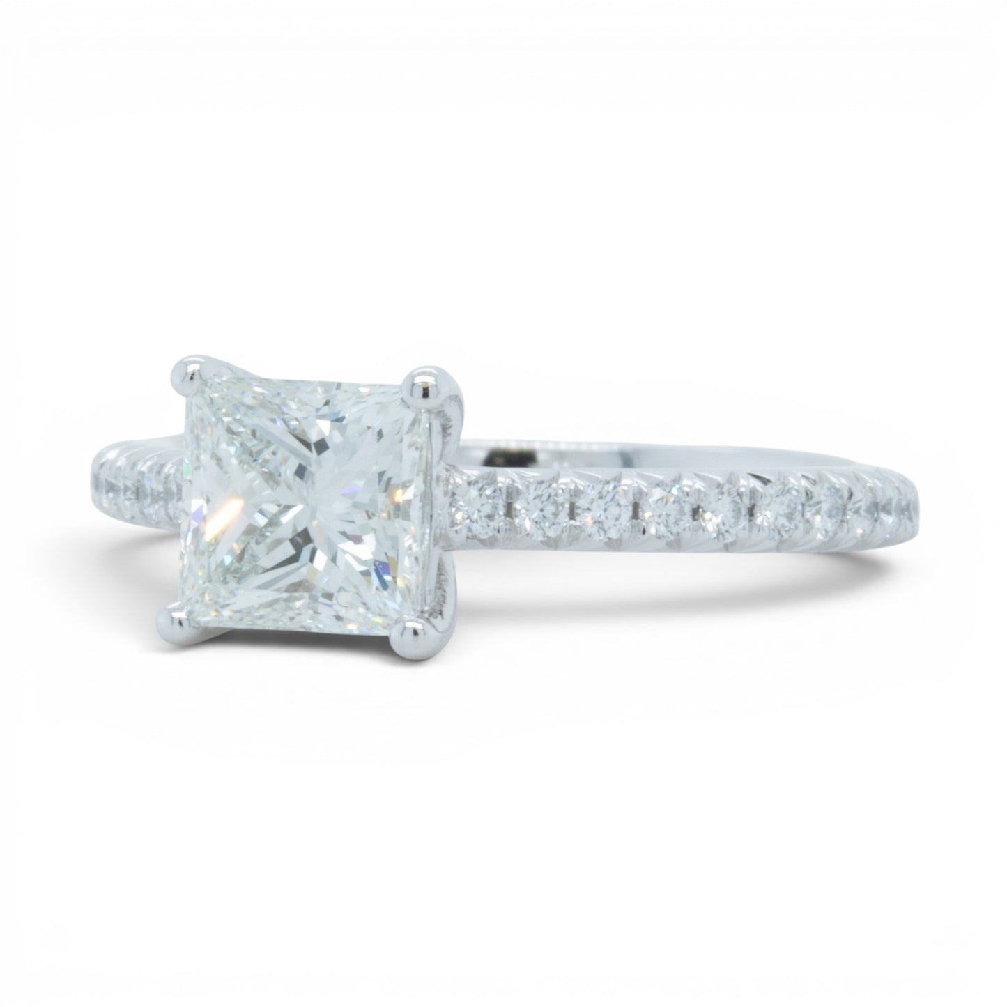 Tiffany & Co Novo Platinum Princess Diamond Engagement Ring 1.16ctw BAG BOX CERT