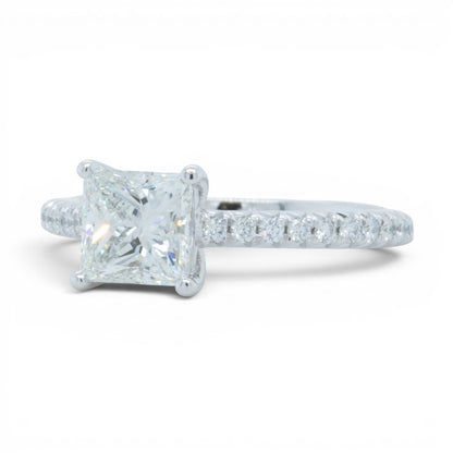 Tiffany & Co Novo Platinum Princess Diamond Engagement Ring 1.16ctw BAG BOX CERT