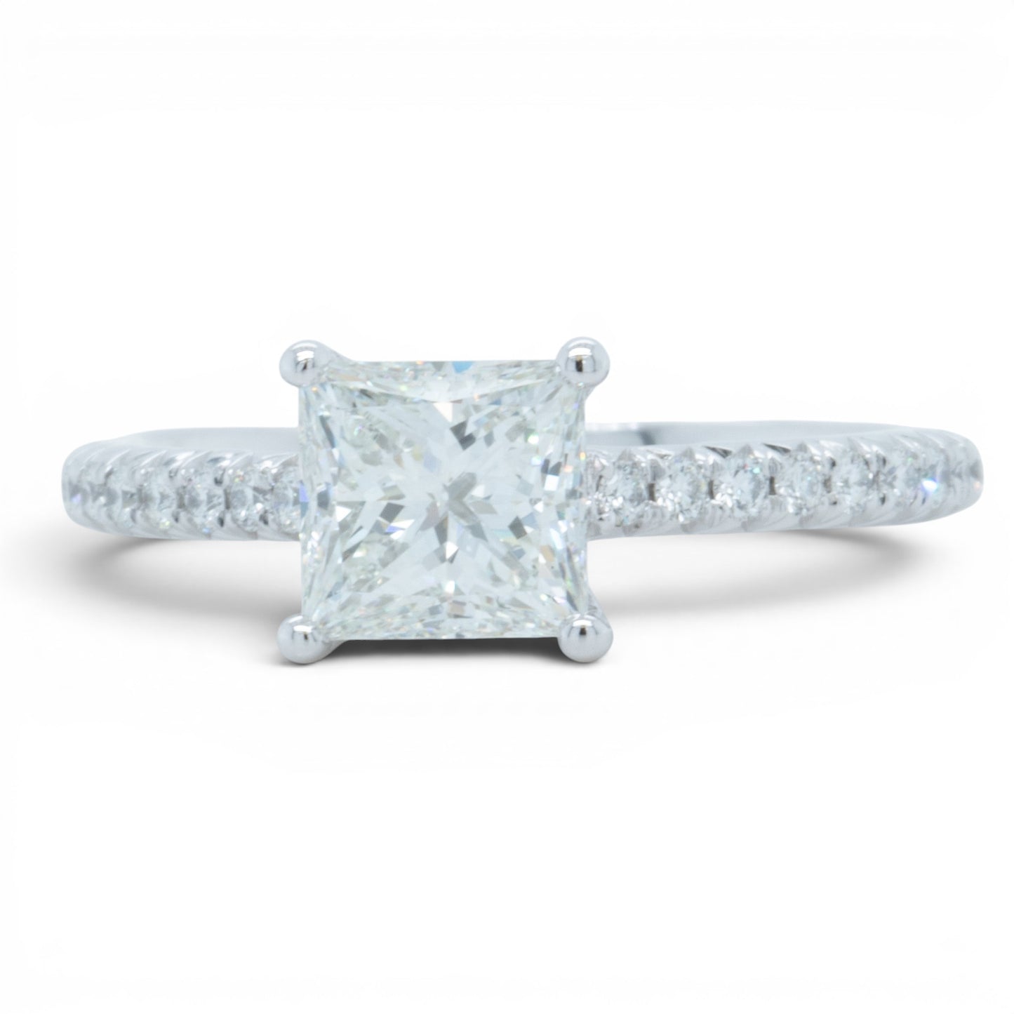 Tiffany & Co Novo Platinum Princess Diamond Engagement Ring 1.16ctw BAG BOX CERT