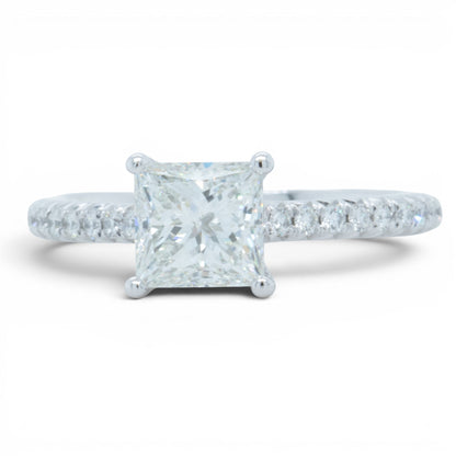 Tiffany & Co Novo Platinum Princess Diamond Engagement Ring 1.16ctw BAG BOX CERT