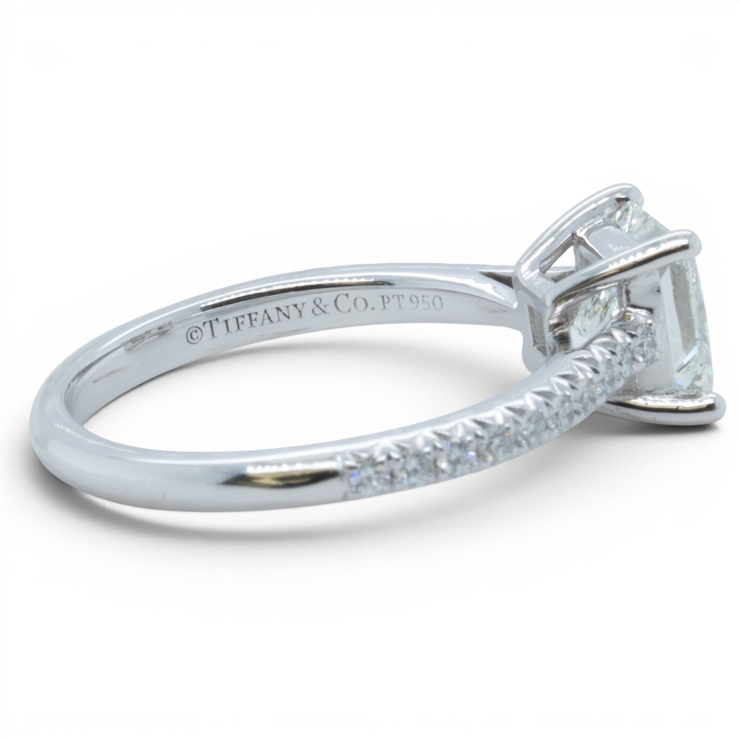 Tiffany & Co Novo Platinum Princess Diamond Engagement Ring 1.16ctw BAG BOX CERT