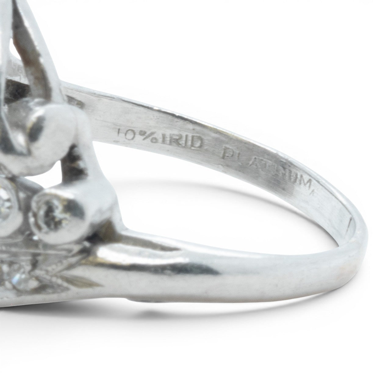 Antique Platinum 900 Old Mine Diamond Floral Ring 1.00ctw H SI1 Size 5.5