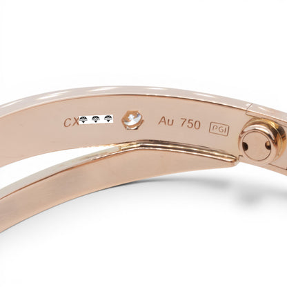 Cartier DOUBLE Love Bracelet 12 DIAMOND 18k Rose Gold Size 16 BAG BOX & RECEIPT
