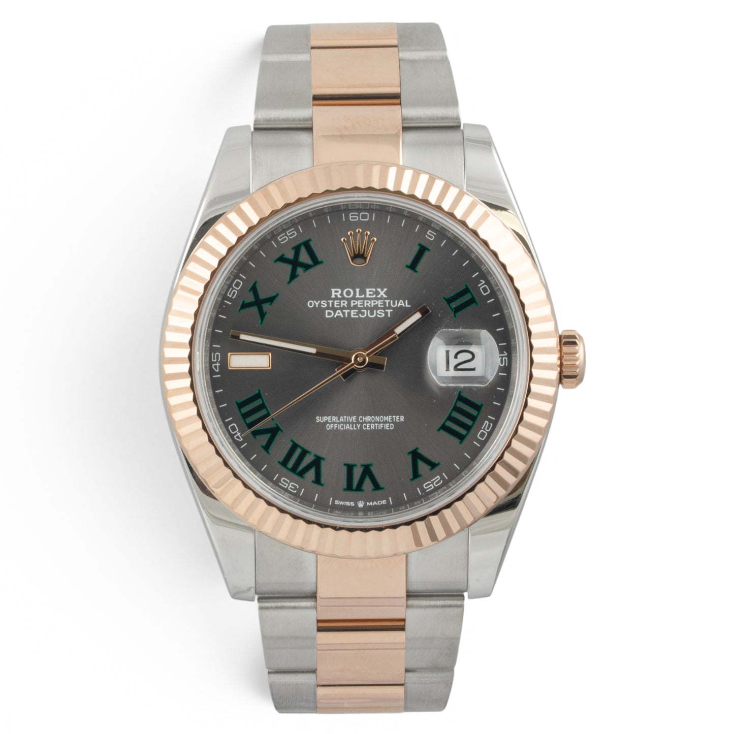 2021 Rolex DateJust Two-Tone 18k Rose Gold WIMBLEDON 41mm 126331 BOX + PAPERS