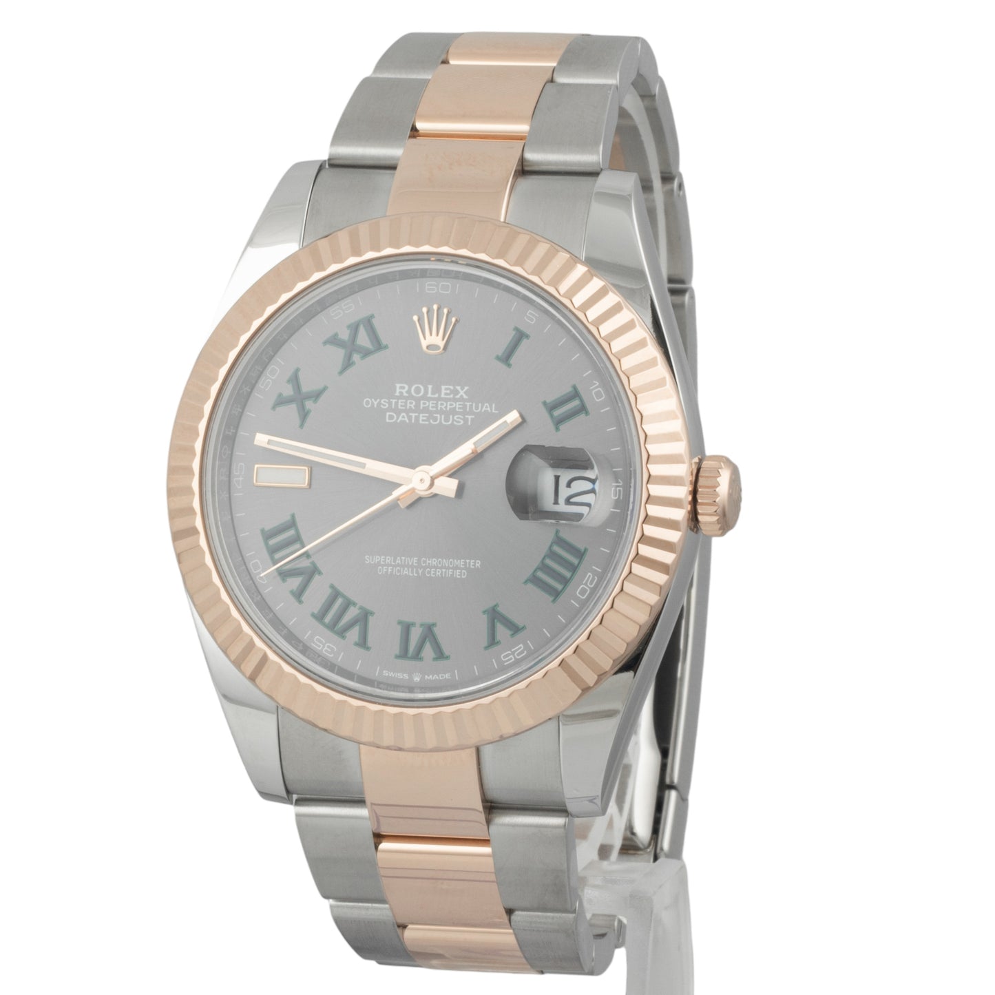 2021 Rolex DateJust Two-Tone 18k Rose Gold WIMBLEDON 41mm 126331 BOX + PAPERS