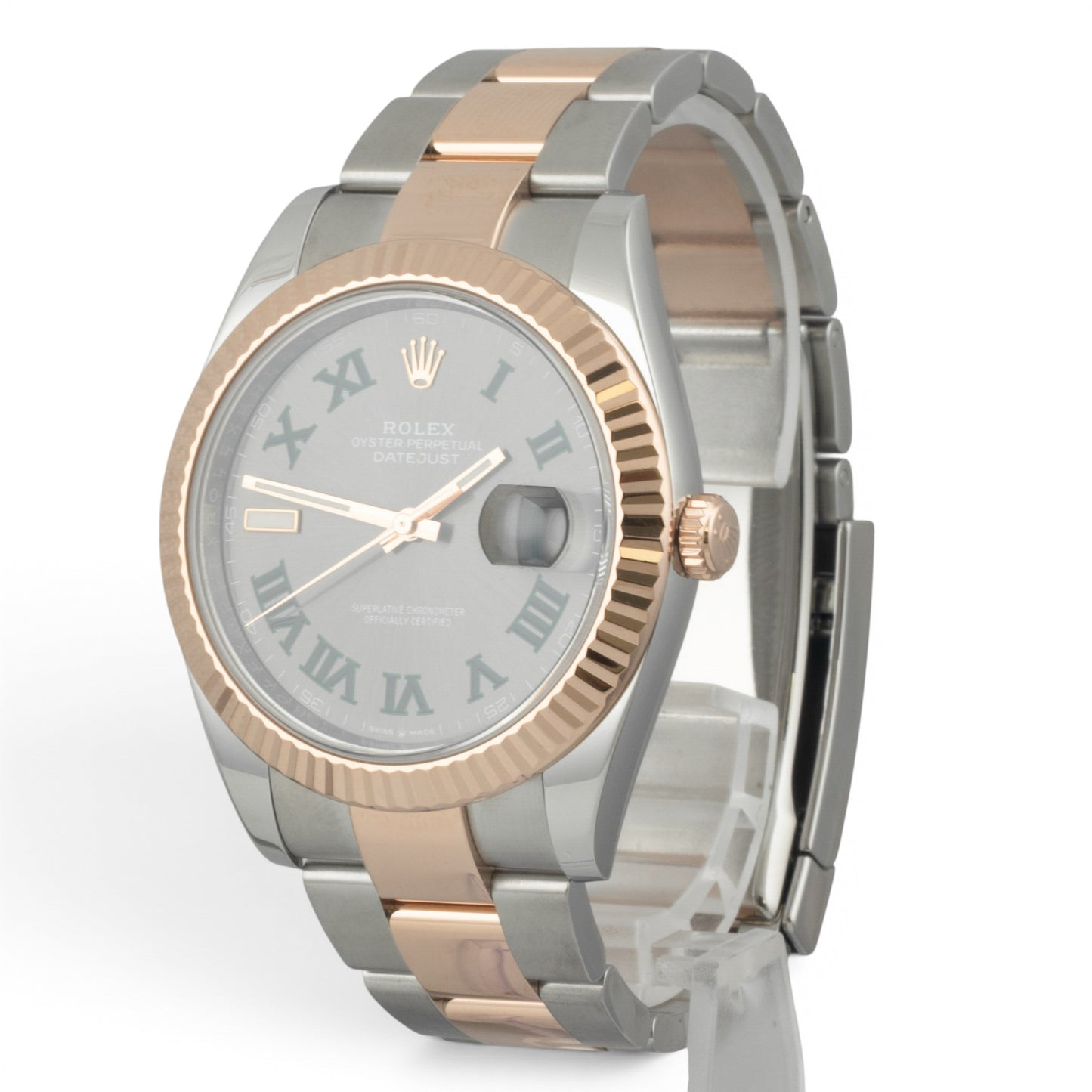 2021 Rolex DateJust Two-Tone 18k Rose Gold WIMBLEDON 41mm 126331 BOX + PAPERS