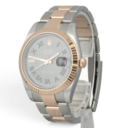 2021 Rolex DateJust Two-Tone 18k Rose Gold WIMBLEDON 41mm 126331 BOX + PAPERS
