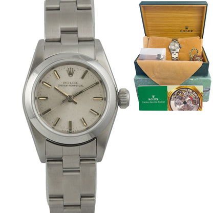 1995 Rolex Datejust 67180 Stainless Steel Silver Dial 24mm Ladies' Watch w/ BOX
