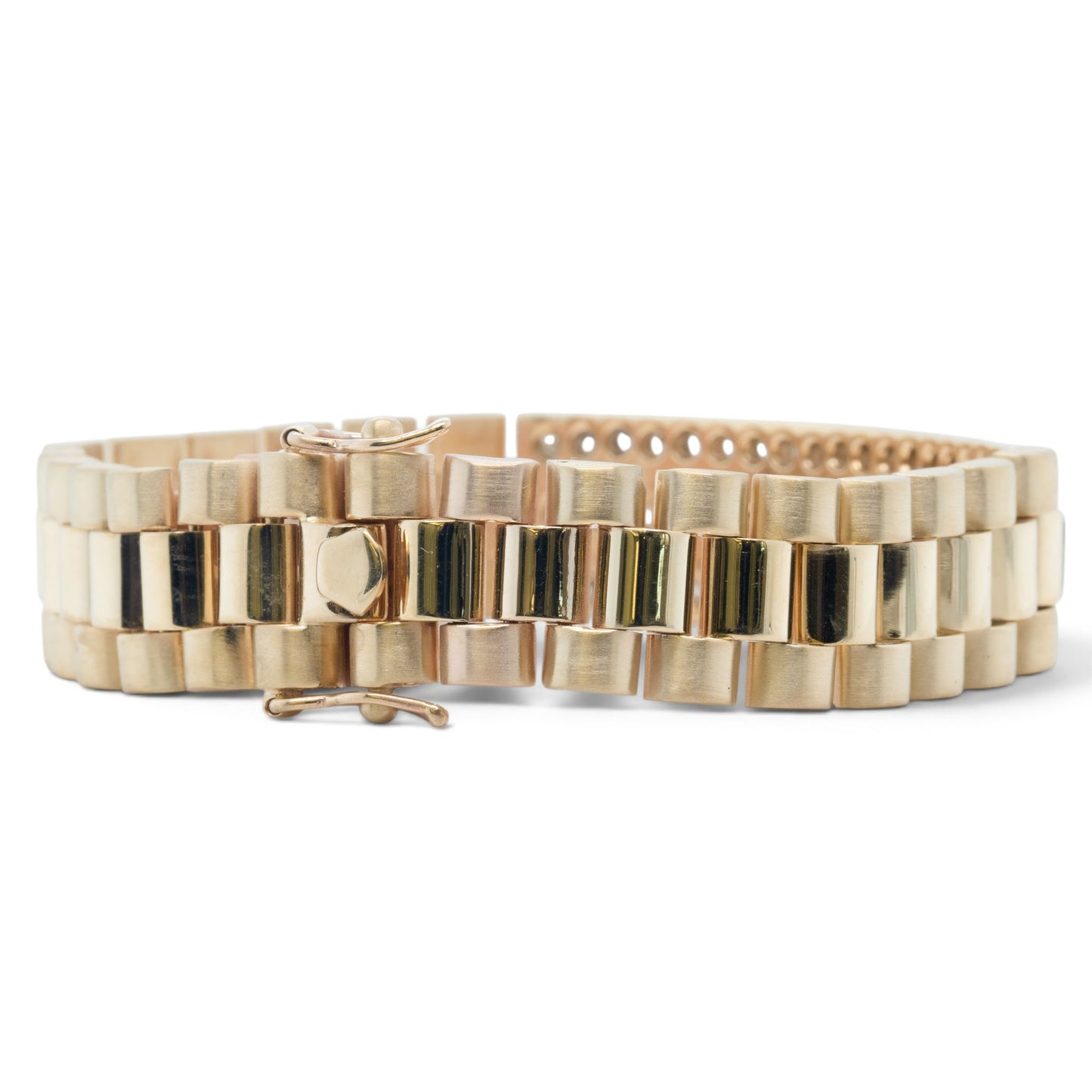 14k Yellow Gold Diamond President Link 14mm Bracelet 3.35ctw G-H SI1 7.5" 68.5g