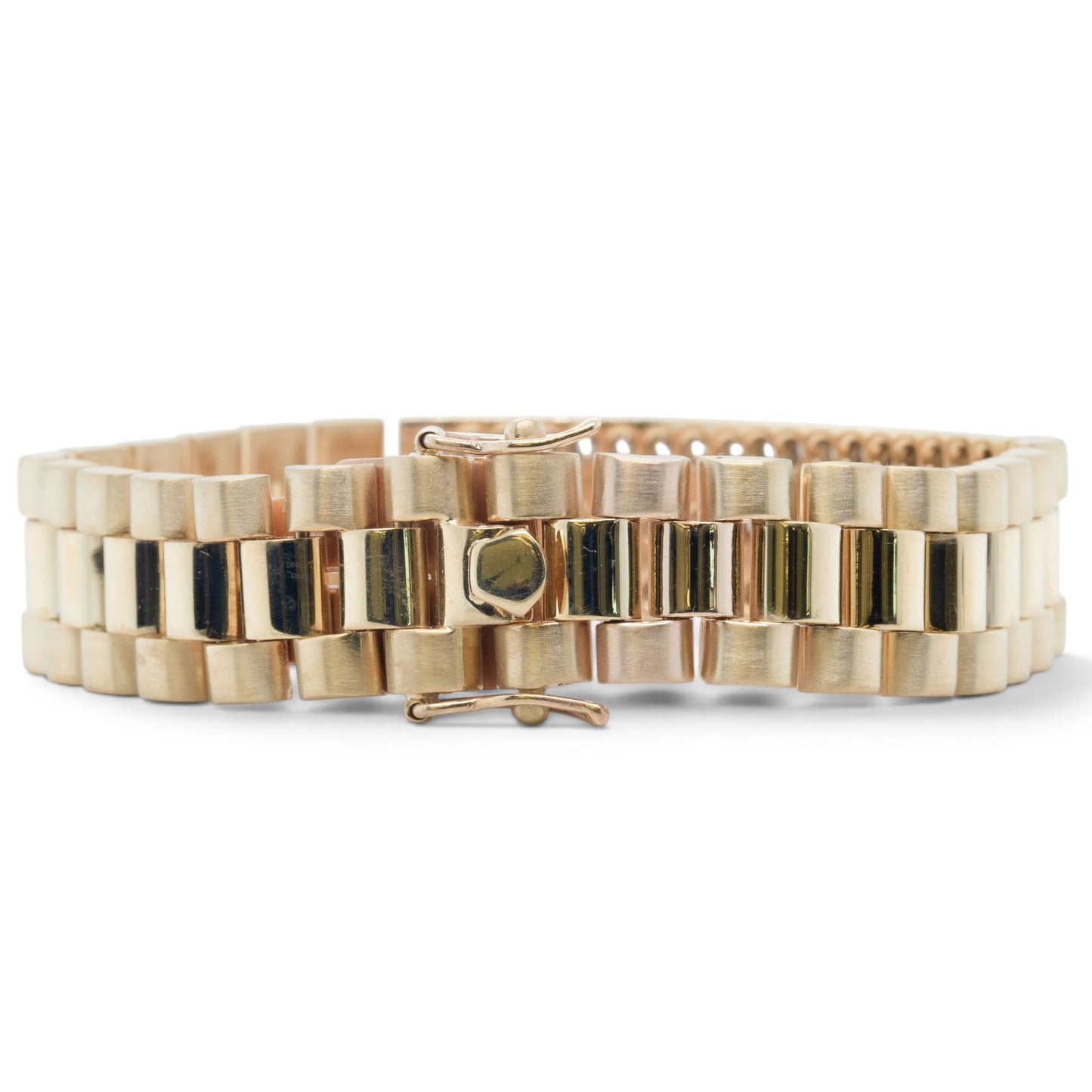 14k Yellow Gold Diamond President Link 14mm Bracelet 3.35ctw G-H SI1 7.5" 68.5g