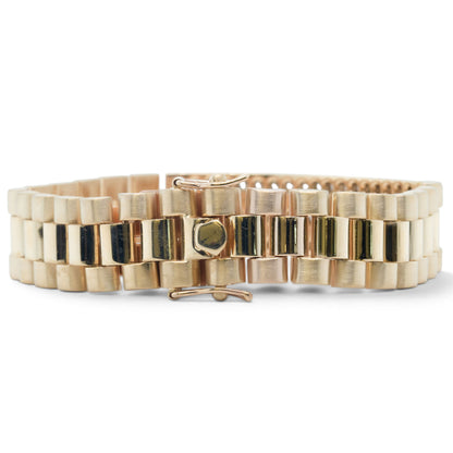 14k Yellow Gold Diamond President Link 14mm Bracelet 3.35ctw G-H SI1 7.5" 68.5g