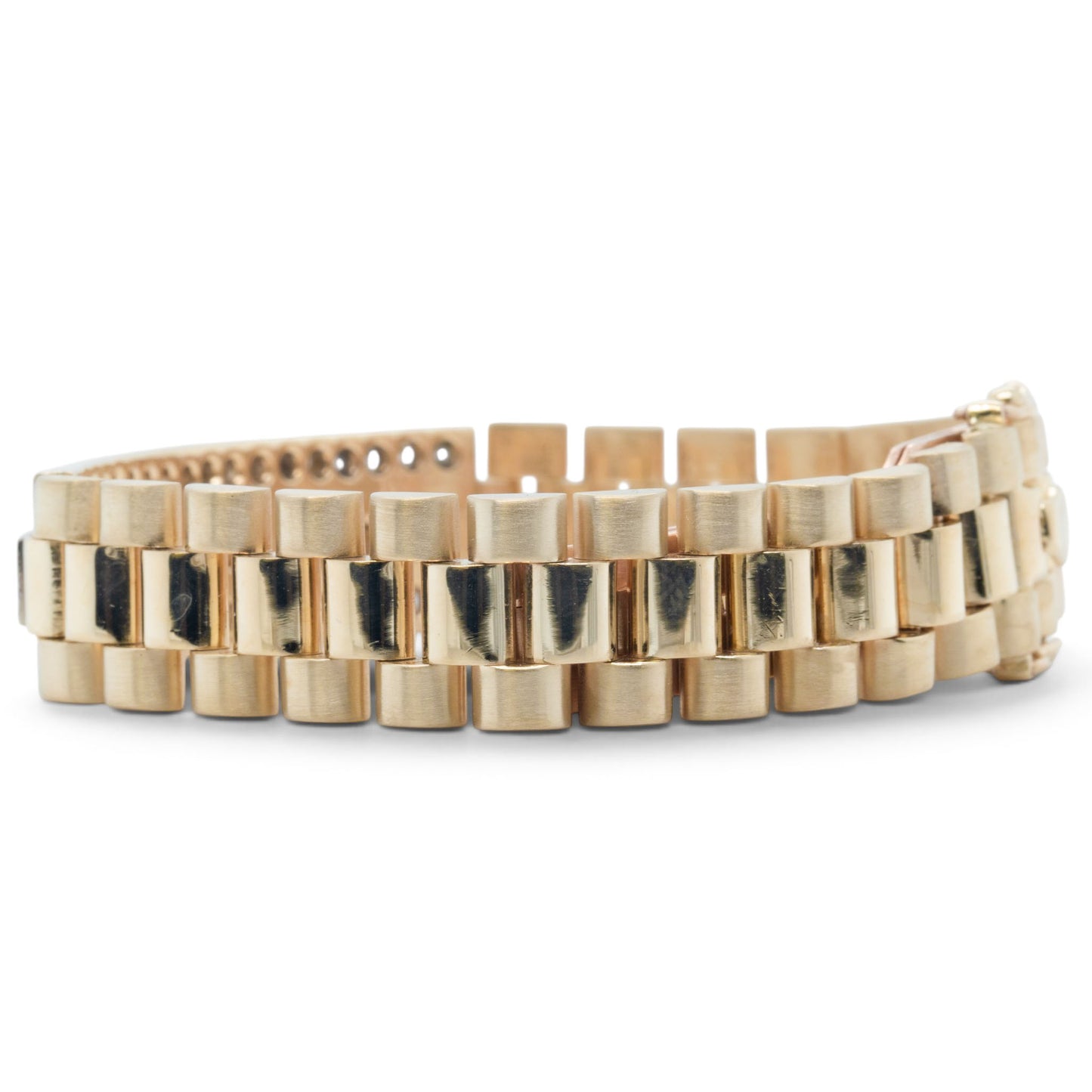 14k Yellow Gold Diamond President Link 14mm Bracelet 3.35ctw G-H SI1 7.5" 68.5g