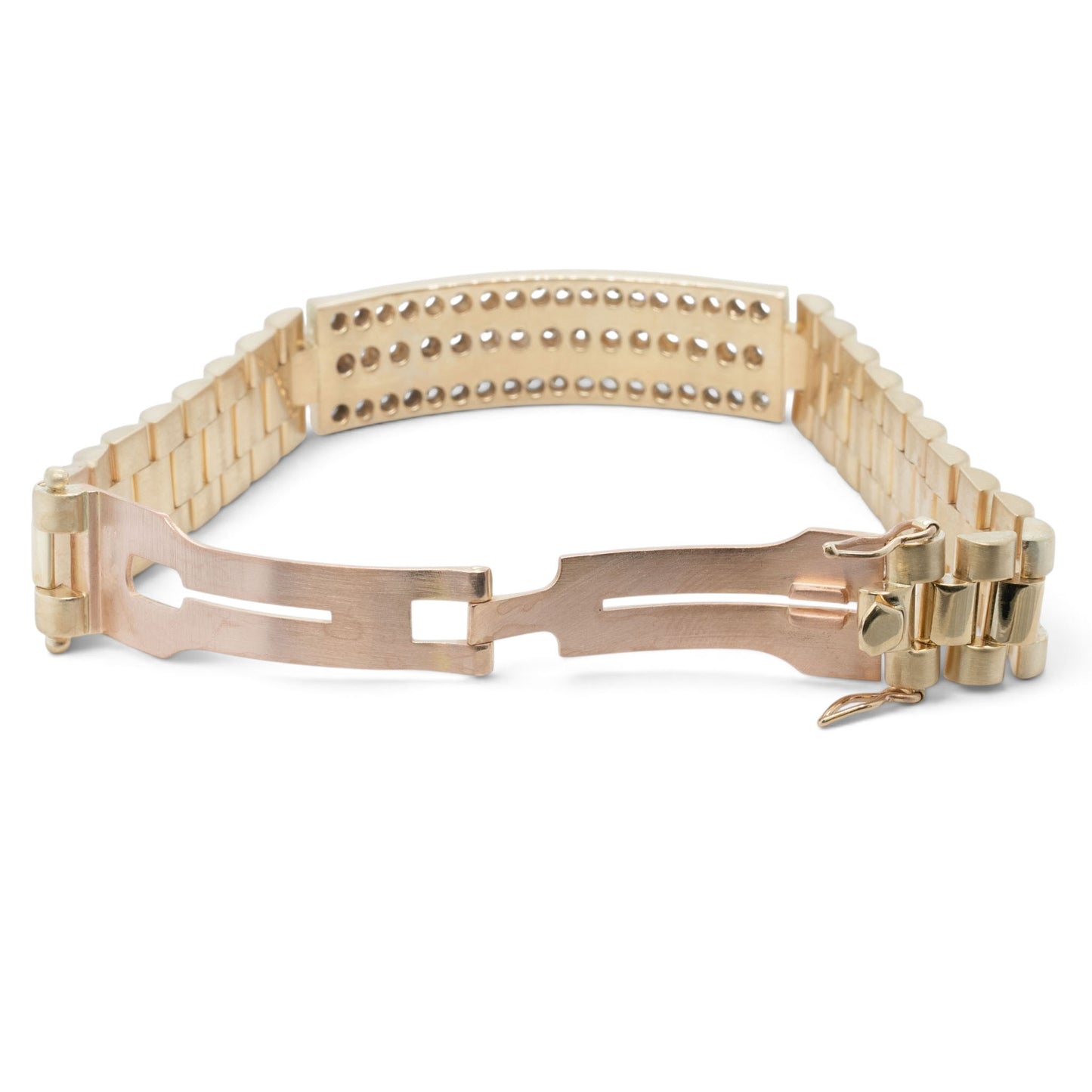 14k Yellow Gold Diamond President Link 14mm Bracelet 3.35ctw G-H SI1 7.5" 68.5g