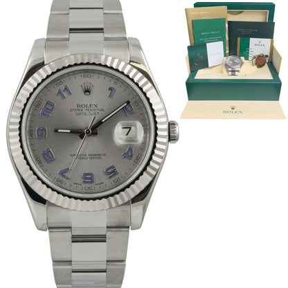 2025 RSC Rolex DateJust II 41mm Steel Silver Blue Arabic 116334 BOX + PAPERS