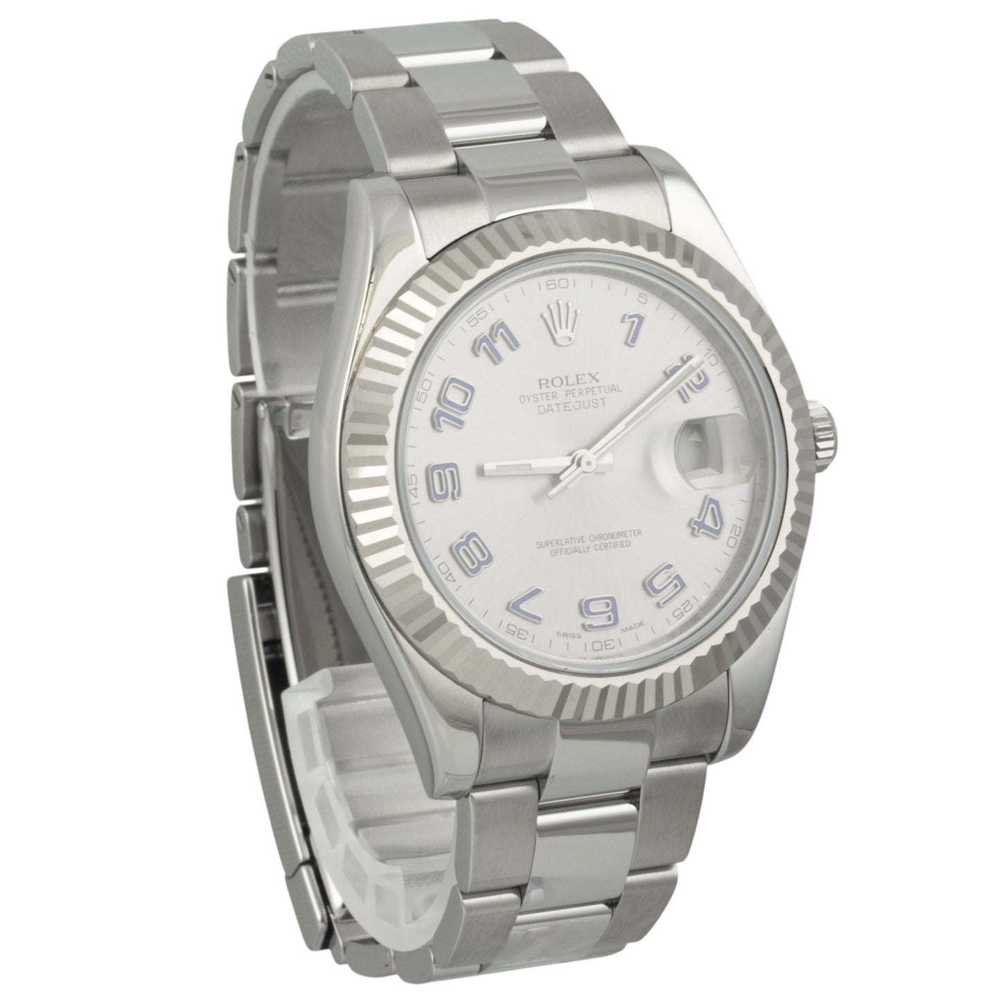 2025 RSC Rolex DateJust II 41mm Steel Silver Blue Arabic 116334 BOX + PAPERS