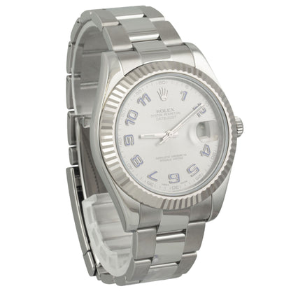 2025 RSC Rolex DateJust II 41mm Steel Silver Blue Arabic 116334 BOX + PAPERS